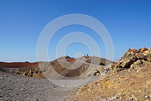 Nea Kameni island near Santorini in Greece