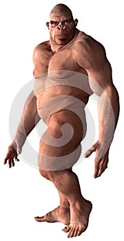 Neanderthal Caveman Illustration Isolated