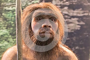 Neanderthal figure, recreation of an human