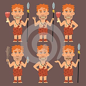 Neanderthal Holds Meat and Weapons