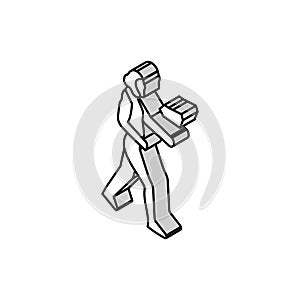 neanderthal human evolution isometric icon vector illustration