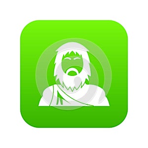 Neanderthal icon green vector