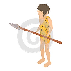 Neanderthal icon, isometric style