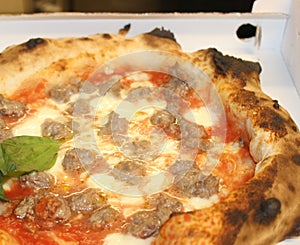 Pizza napoletana luganiga and ham parma