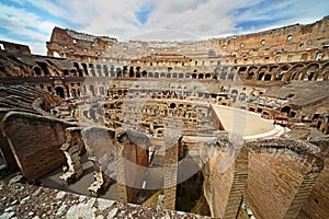 Near center of arena in ancient Coliseum