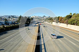 Near empty California freeway