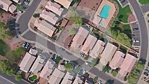 Near Phoenix Arizona Avondale city the aerial view of residential houses neighborhood and apartment complex aerial drone