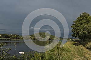 Near river Labe before storm in north Bohemia