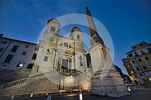 Near the Spanish Steps in Rome at Dusk