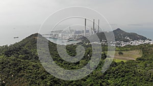 Near the tourist village of Yung Shue Wan - large power station