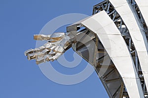 The huge steel statue named Heart of Jesus on Gordon Hill