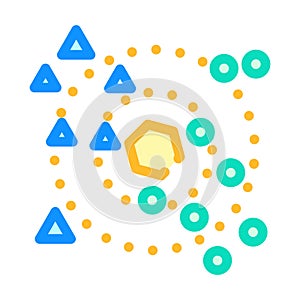 nearest neighbors knn algorithm color icon vector illustration