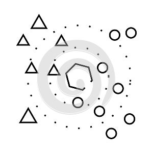 nearest neighbors knn algorithm line icon vector illustration