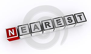 nearest word block on white