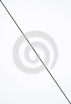 Almost nearly practically line thin rope cable black on white background two sides