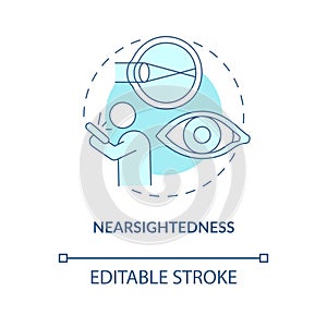 Nearsightedness blue concept icon photo