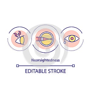 Nearsightedness concept icon