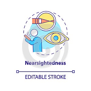 Nearsightedness concept icon