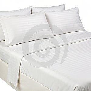 Neat and clean bedsheet isolated on white background