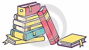 Colorful Stack of Books, Symbolizing Knowledge and Learning, vector design Generative AI