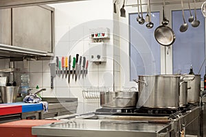 Neat interior of a commercial kitchen
