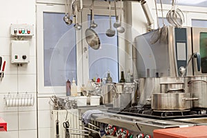 Neat interior of a commercial kitchen