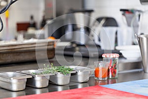 Neat interior of a commercial kitchen