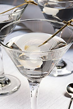 Neat Martini Garnished with Pearl Onion