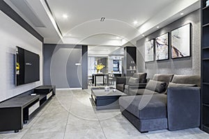 A neat modern living room