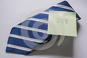 Neat necktie on table for job interview preparation