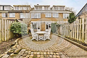 Neat patio with sitting area