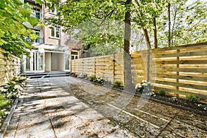 Neat patio with sitting area