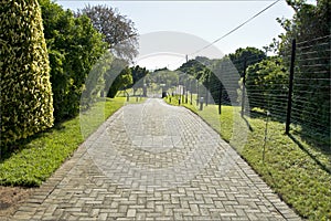 Neat paved driveway