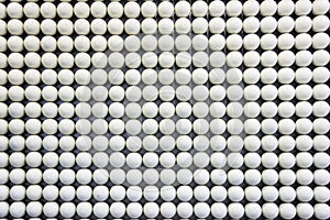 Neat rows of white ball