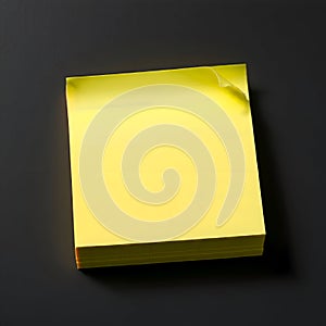 AI Generated Image of a Stack of Yellow Sticky Notes on a Dark Surface