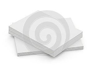 Stack of pristine white paper sheets on a clean surface