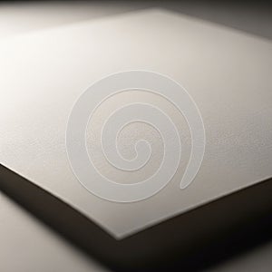 A neat stack of square sheets of white paper positioned in the