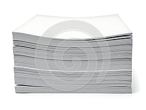 A neat stack of white printer paper on a flat surface