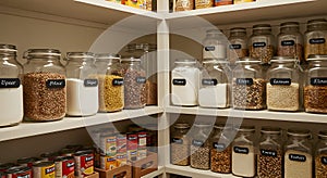 Organized Pantry with Cooking Essentials