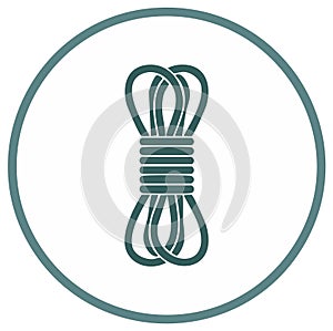 Neatly Coiled Rope Bundle Simple Vector Icon for Utility or Climbing