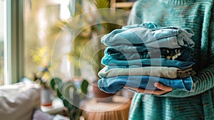 The Folded Clothes Stack.AI generated image