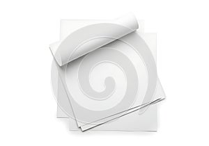 A neatly folded stack of pristine white paper sheets on a clean surface