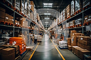 Neatly organized and efficiently managed packaging in a distribution warehouse environment