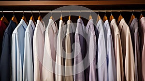 Neatly organized mens dress shirts