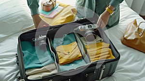 The packed travel suitcase.AI generated image