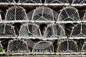 Neatly Stacked Lobster Traps