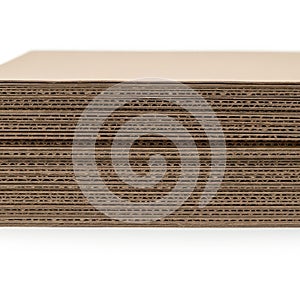 Stack of recycled cardboard sheets for packaging