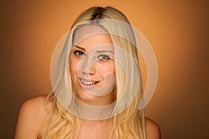 Neauty portrait of cute blonde woman photo