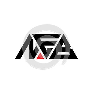NEB triangle letter logo design with triangle shape. NEB triangle logo design monogram. NEB triangle vector logo template with red