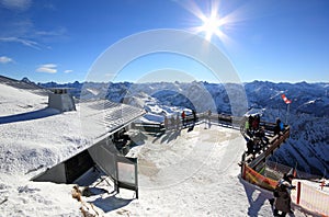 The Nebelhorn Mountain in winter. Alps, Germany.